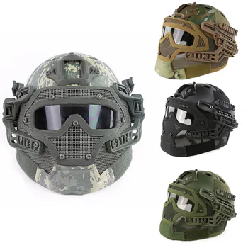 

Tactical Helmet Full Face Protective Mask Goggles G4 System Airsoft Paintball Helmet For Outdoor Sports CS Military Helmet