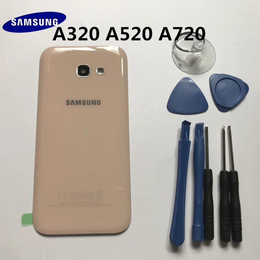 samsung Galaxy A3 A320 A5 A520 A7 A720 задняя панель Батарея стекло задняя дверь крышка предварительно клейкие наклейки+ Инструменты