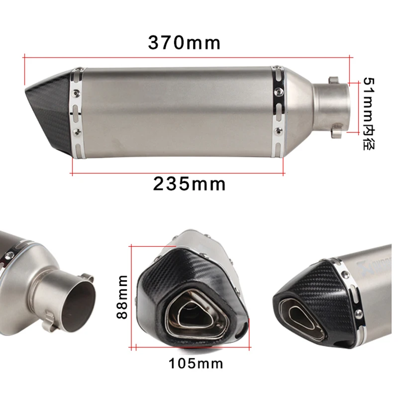 Motor Full System Exhaust Escape Modified Front Link Pipe Muffler DB Killer Silencer (8)