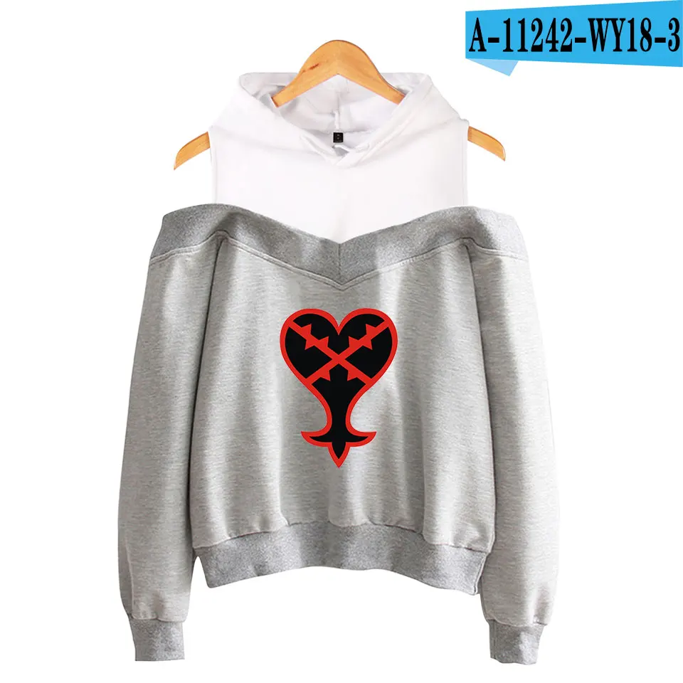 gray Модная толстовка с сердцами troy Kingdom, свитшоты Vrouwen Sora Gedrukt, свитшоты оверсайз, повседневные флисовые пуловеры, сексуальные топы - Цвет: gray