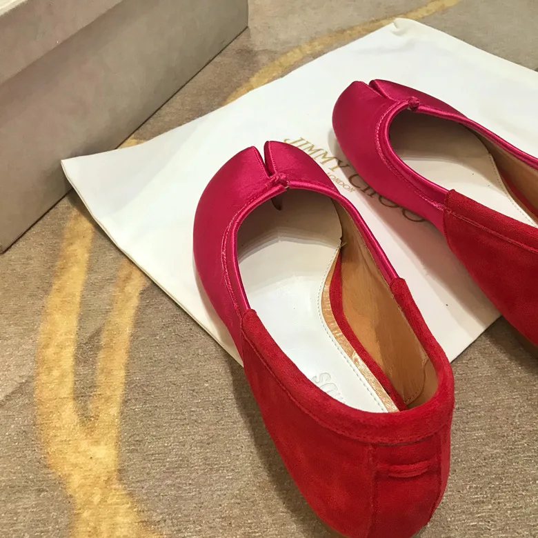 Women Split Toe Shoes Genuine Leather Slip on Ladies Shallow Moccasins Casual Shoes Female Spring Loafer Shoes Women R2-75