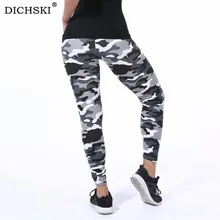 DICHSKI, камуфляжные спортивные штаны для йоги, леггинсы с принтом, спортивные женские леггинсы для фитнеса, хип-ап, высокая талия, спортивные Леггинсы, колготки для спортзала, Mujer