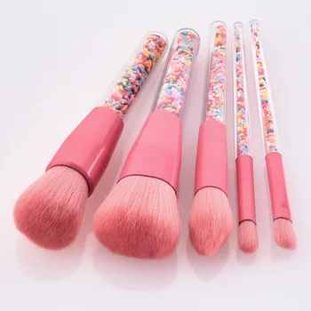 

New 5pcs Candy Unicorn Crystal Makeup Brushes Set Make Up Tools Foundation Powder Blusher Highlighter Eyeshadow Blending Brush