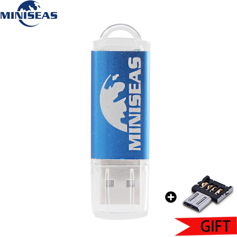Мини USB флеш-накопитель Miniseas, реальная емкость, высокая скорость, 8 ГБ, 16 ГБ, 32 ГБ, флеш-накопитель, USB флешка, флешка для ПК - Цвет: Blue