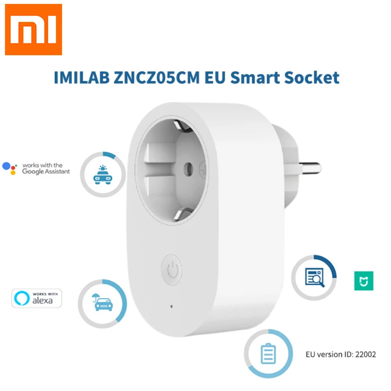 

Xiaomi Mijia EU Smart Socket WiFi Remote Control Time Switch Intelligent Memory Power-saving Works with Google assistant Alexa