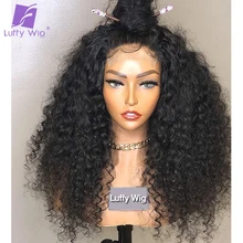 

Curly Silk Base Lace Front Human Hair Wigs 5X5 Pu Lace Closure Wig Pre Plucked Remy Brazilian Hair Scalp Top Lace Wig LUFFY