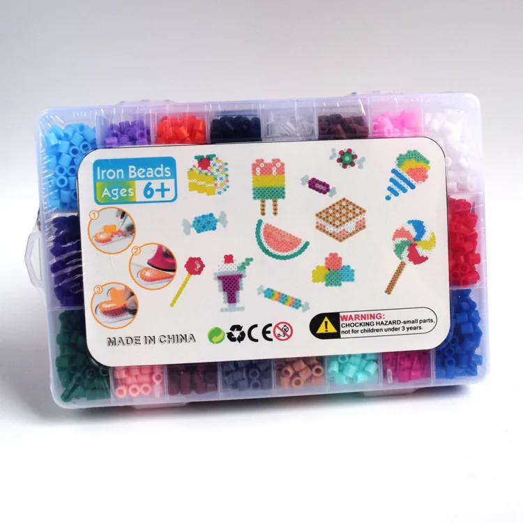 4300pcs/set Hama Beads 5mm DIY Pegboard Plastic Clip Tweezer fuse beads Board Colored Picture as gift toy for Children