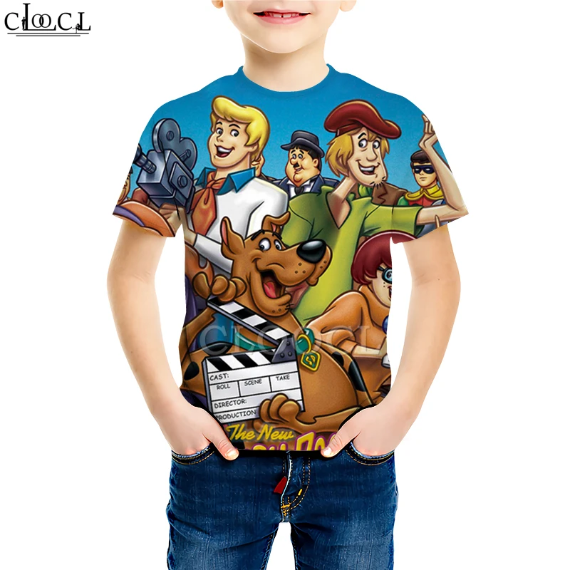 Kids T shirt 2 Футболки для всей семьи с героями мультфильма «Скуби-Ду» классические футболки с 3D принтом в стиле аниме «Собака» для мальчиков и девочек, Забавные топы для малышей, повседневные пуловеры для детей - Цвет: Kids T shirt 2
