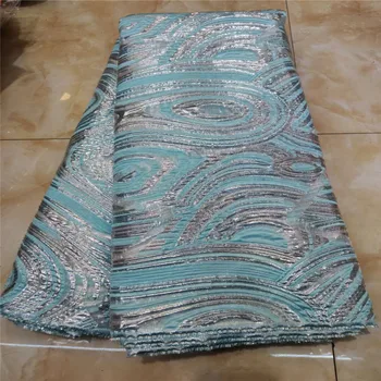 

2020 Latest African Fabrics Flowers High Quality Organza Nigerian Net Lace Fabric with Sequins Sequence Lace for Women Dresses