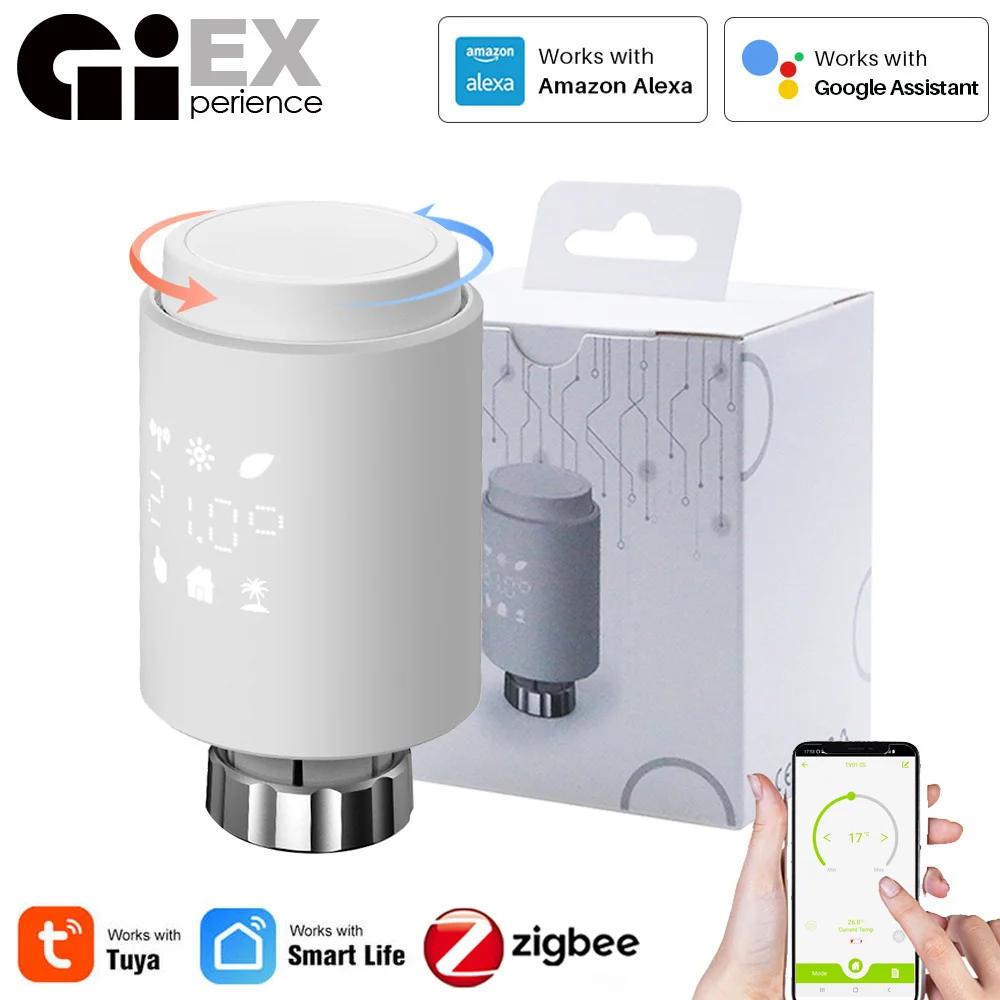 WIFI термостатический привод клапана радиатора ZigBee TRV Программируемый Регулятор