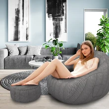 

Large Lazy BeanBag Sofas Cover Chairs without Filler Corduroy Lounger Seat Bean Bag Pouf Puff Couch Tatami Living Room