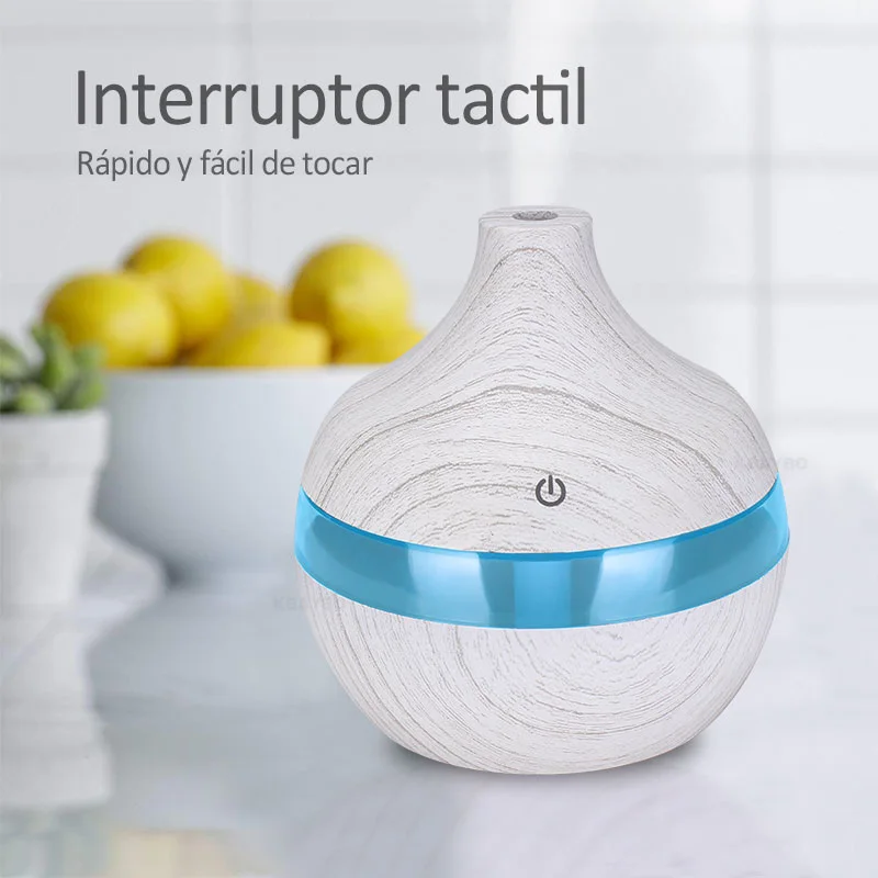 Electric 300ml USB Essential Oil Aromatherapy Air diffuser Aroma Diffuser Wood Ultrasonic Humidifier with 7 Color LED Lights