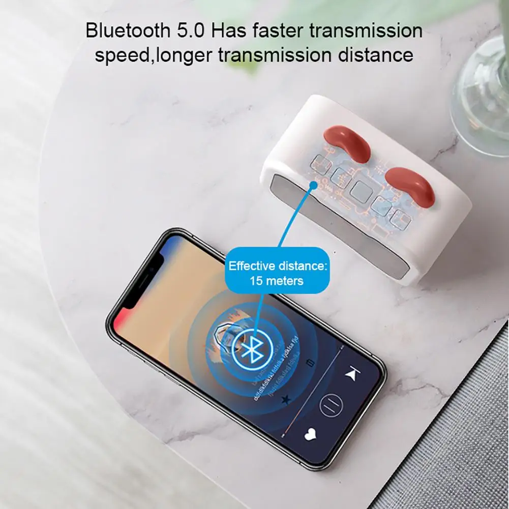 Беспроводной многофункциональный Bluetooth динамик инновационный портативный стерео беспроводной будильник маленький динамик для подарка