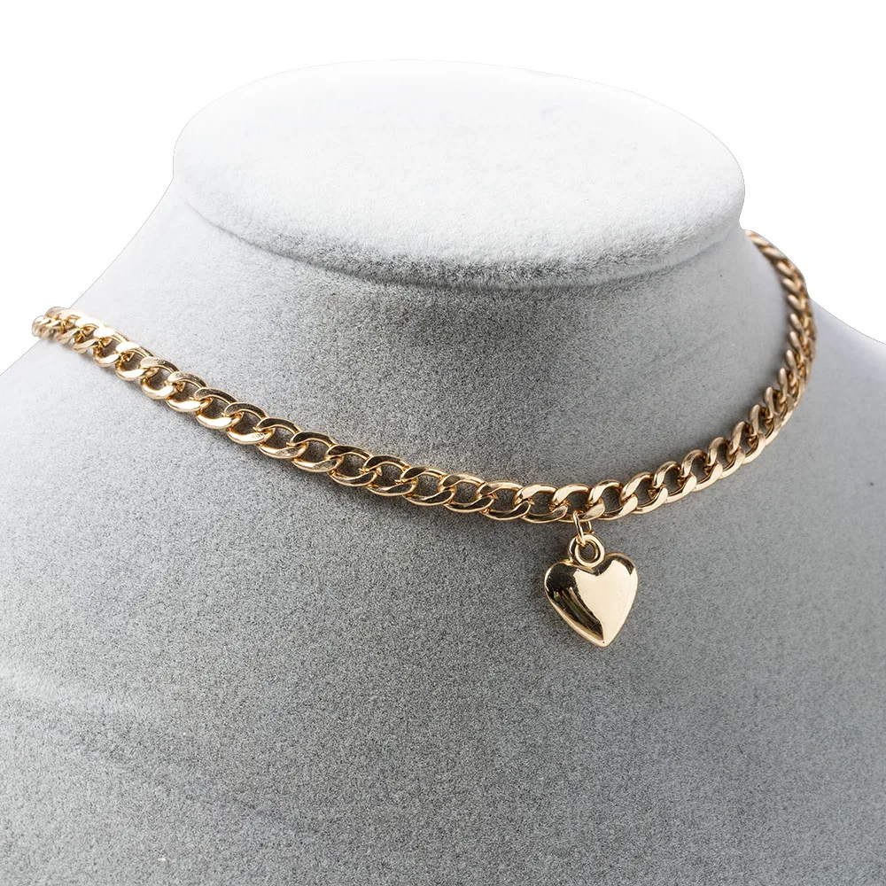 Женское богемное ожерелье чокер Love Heart золотистая и серебристая цепочка до