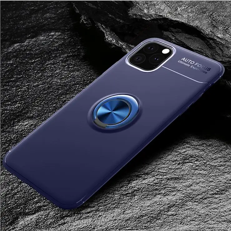 Для Apple Iphone 11 чехол с кольцом подставка магнит прозрачный защитный чехол на заднюю панель для iPhone 11 Pro Max Iphone11 11pro - Цвет: blue