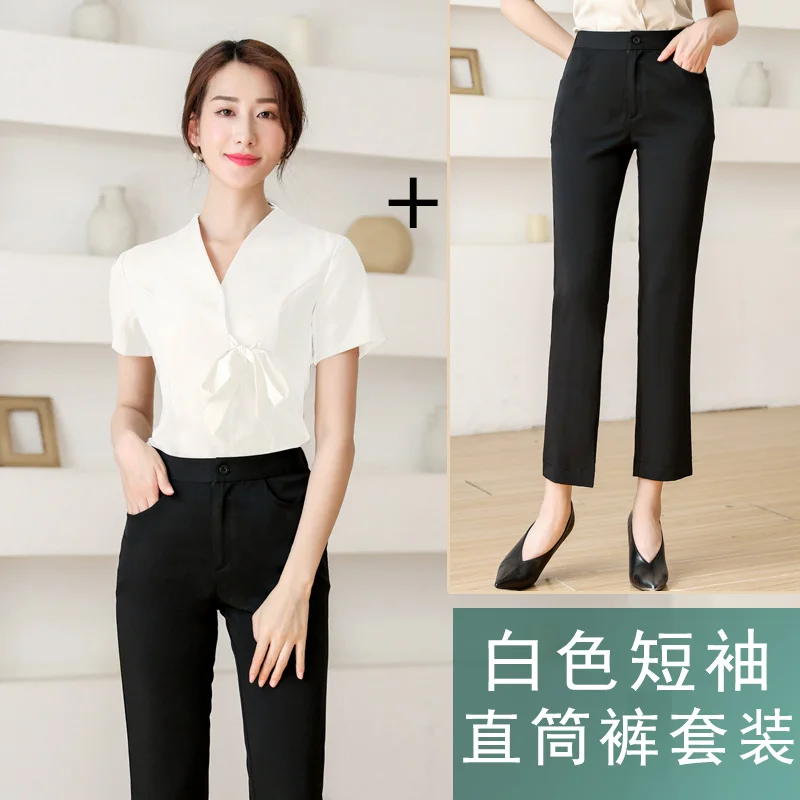 women uniform chinese style workwear medical scrubs work suit v neck dentist spa massage sets health club beautician - Цвет: color5