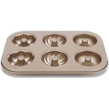 

Non-Stick Donut Pan,2-Piece Donut Baking Tray, Carbon Steel Donut Mold, Donut Baking Tray Mold Suitable for 6 Full-Size Donuts