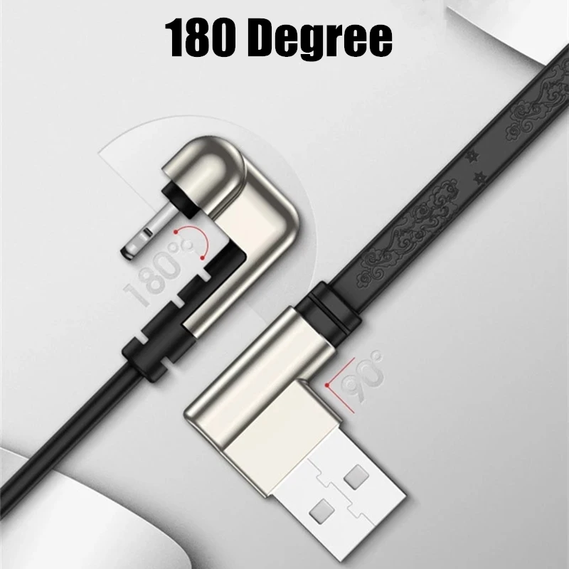 180 градусов локоть usb type C кабель для iPhone samsung S10 S9 Быстрый кабель для зарядки USB C Быстрая зарядка для huawei P30 Xiaomi usb