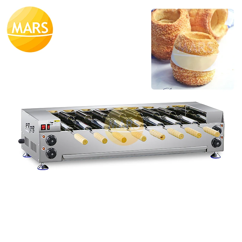 2020 New Snack Machine Chimney Cake Roller Doughnut Ice Cream Cone Maker Gas/Electric Kurtos Kalacs Suto Roll Grill Oven Machine