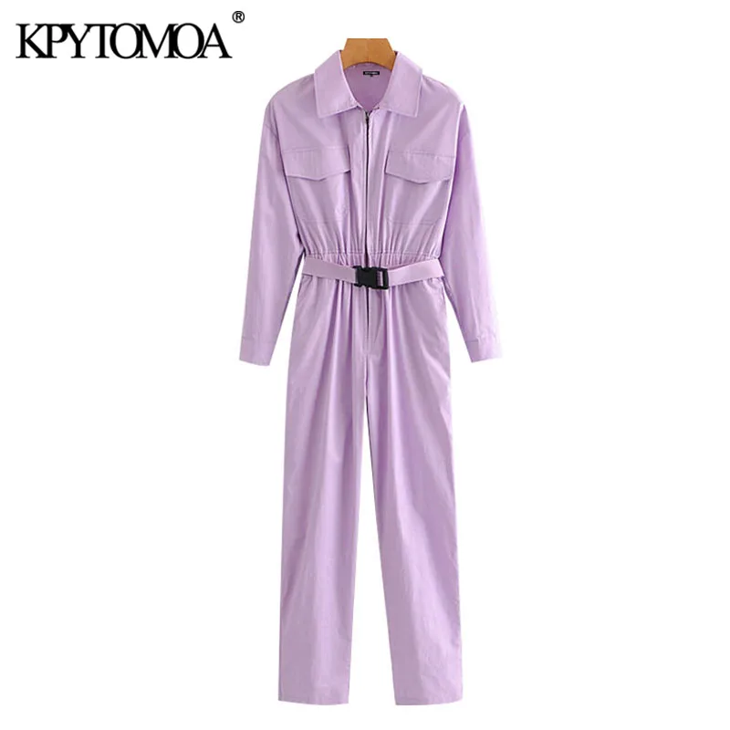 Женские комбинезоны KPYTOMOA винтажные с боковыми карманами длинным рукавом