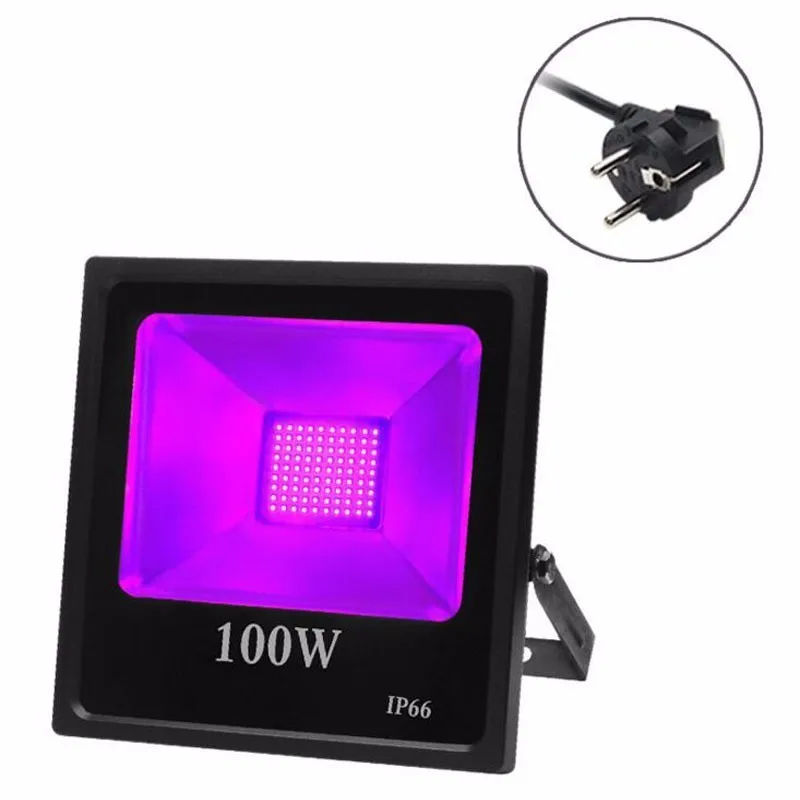 

4pcs UV LED Floodlight IP66 30w 50w 80w 100w AC85-265V Blacklight for DJ Disco Night Clubs Bar KTV Stage Holiday Light Effect