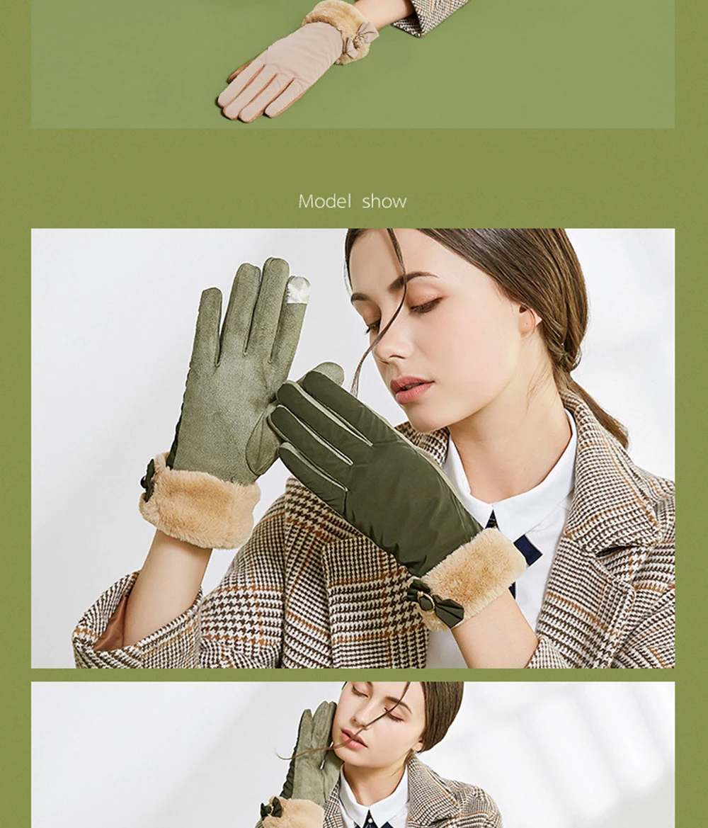 Waliicorners Casual Thermal Thick Leather Gloves Windproof Gloves Winter Touch Screen Suede Gloves 18 Hd80fe7c87a8049b7ae1e32de97476d18X