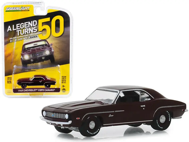 GL 1: 64 1969 CHEVROLET COPO CAMARO бордовый 50TH сплав модель автомобиля литье под давлением металлические игрушки подарок на день рождения для детей мальчиков