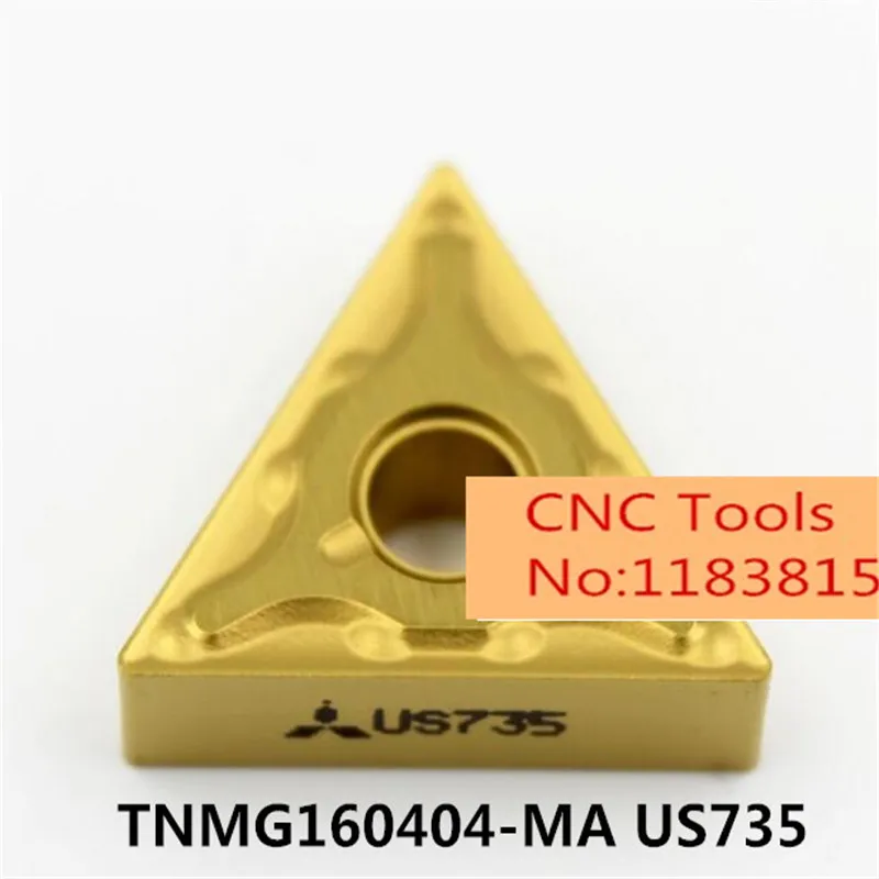 10 шт. TNMG 160404 160408 TNMG160404-MA US735 TNMG160408-MA US735 карбидные вставки для токарных инструментов из нержавеющей стали с ЧПУ