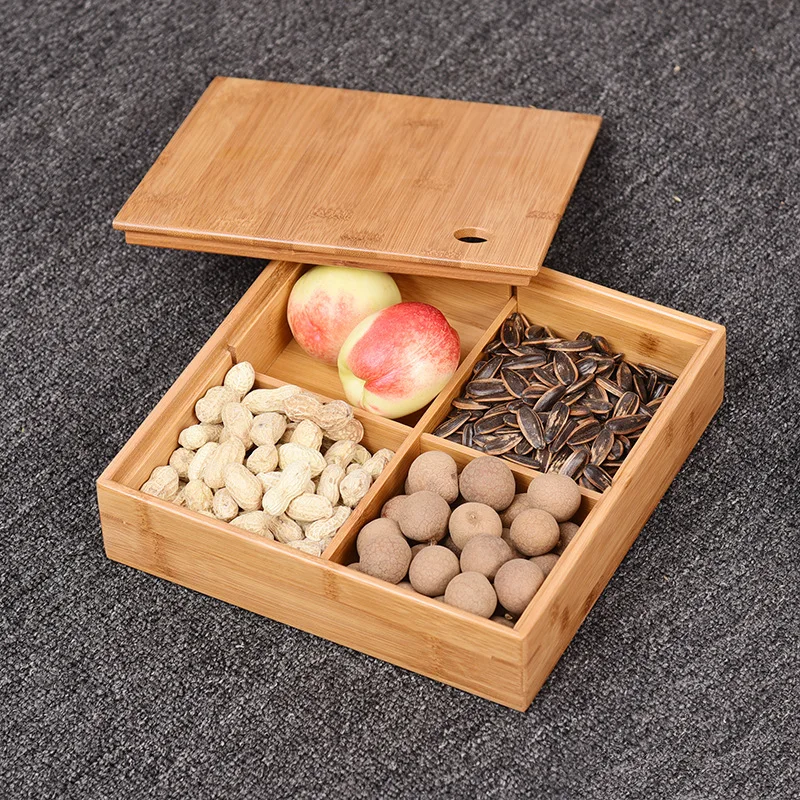Chinese Style Bamboo Weave Storage Basket Tea Set Box Fruit Snacks