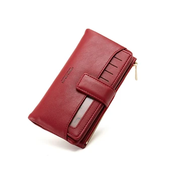 

Fashion Leather Women Wallet Female Cell Phone Pocket Long Women Purses Hasp Oil Wax Leather Lady Coin Purse Card Holder