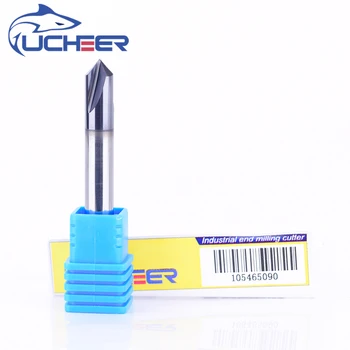 

UCHEER 1pc 2flutes HRC55° tungsten steel chamfering cutter coated end mill alloy chamfering cutter straight groove carbide