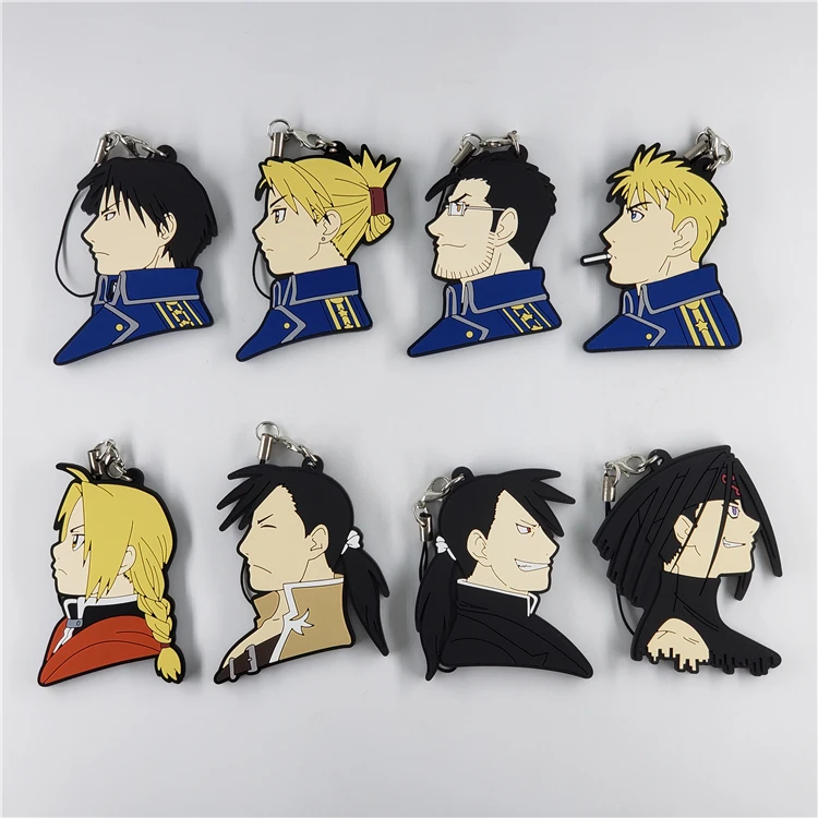 Цельнометаллический аниме алхимик Эдвард Elric Roy Mustang Riza Hawkeye Envy резиновый