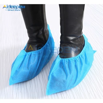 

100Pcs/Pack Disposable Non-woven Shoe Cover Non-Slip Shoe Cover Blue Waterproof Shoe Covers