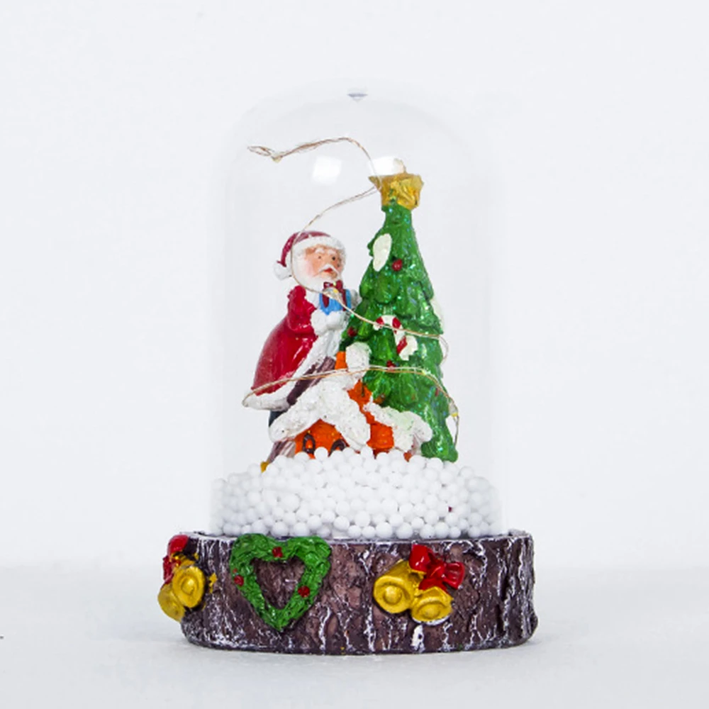 Santa Claus Рождественская световая лампа смола+ пластиковое украшение вечерние Декор отель Рождественский светодиодный фонарь креативный Снеговик Санта Клаус - Color: Santa Claus
