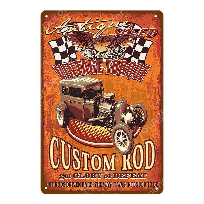 Hot Rod моторное масло металлические знаки папа гаражный Декор Автомобиль мотоциклы табличка для бара паба домашняя декоративная тарелка винтажный художественный плакат YI-054 - Цвет: YD4461I
