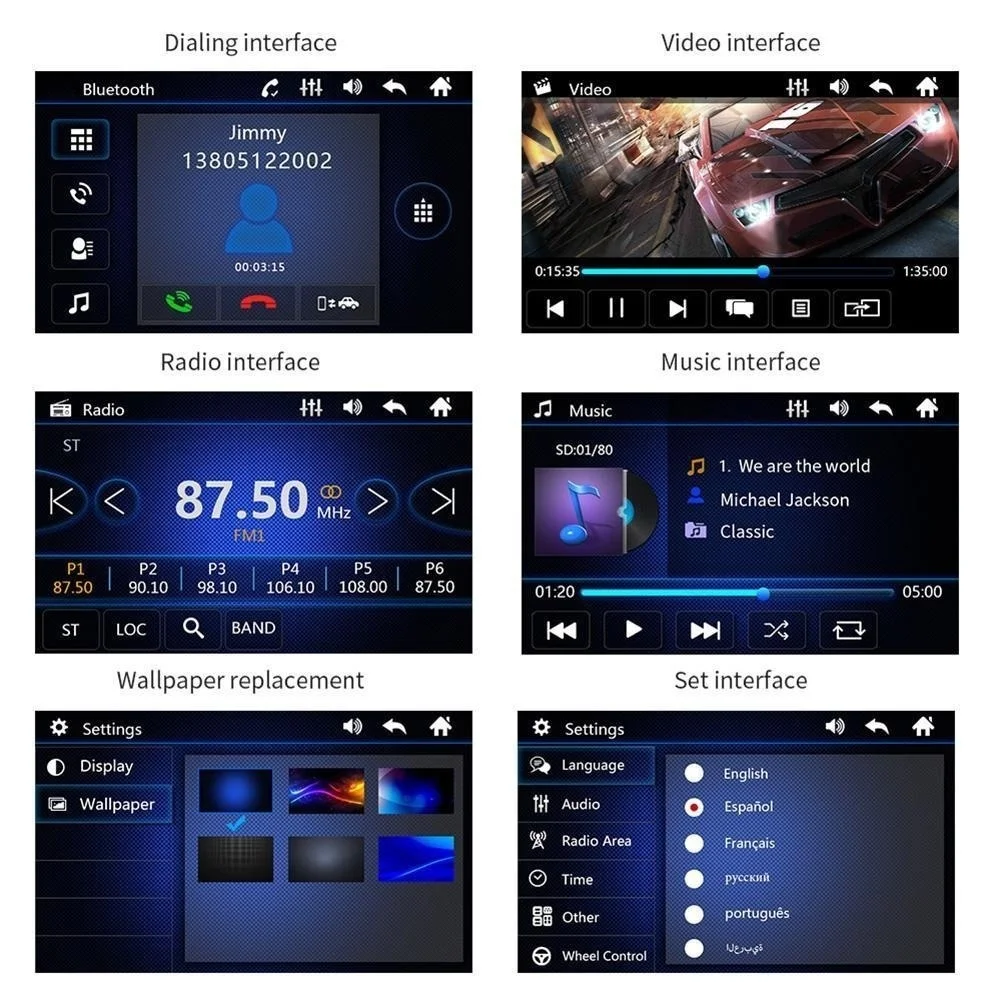 Автомагнитола с mp5 плеером MP3 плеер поддержкой Bluetooth 7 дюймовым сенсорным экраном