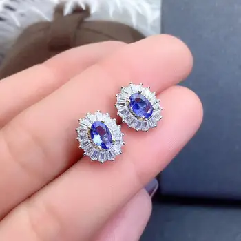 

Natural And Real Tanzanite Earring 925 sterling silver Fine jewelry Tanzanite Earring