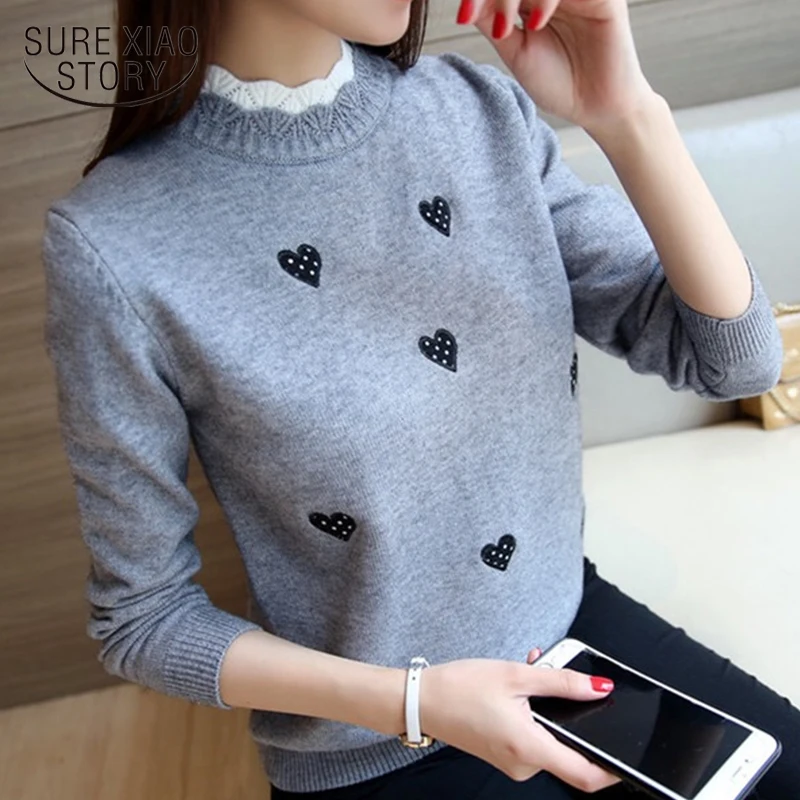 

autumn sueter mujer invierno 2019 Flat Knitted O-Neck Casual Polyester truien dames winter pull femme nouveaute 7011 50