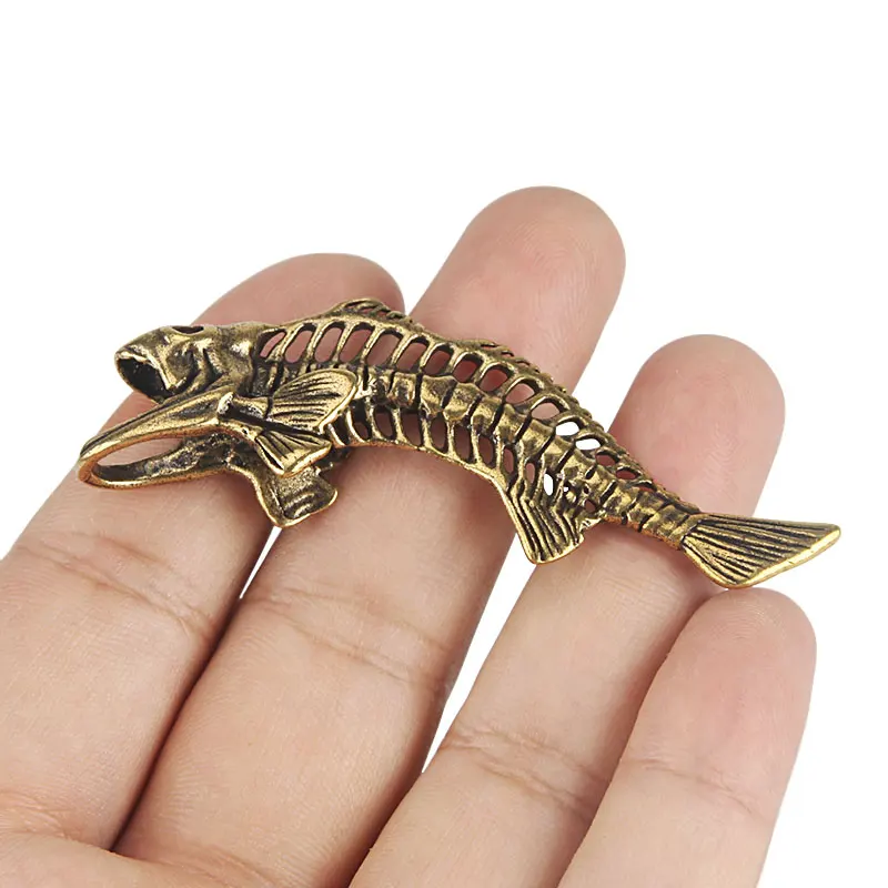 Paracord Rope Braided Paracord Paracord Accessories Paracord Lanyard Pendants Paracord Keychain Vintage Brass Fish Bone DIY Paracord Car Key Chain Pendant Rope Accessories Keyring Hanging
