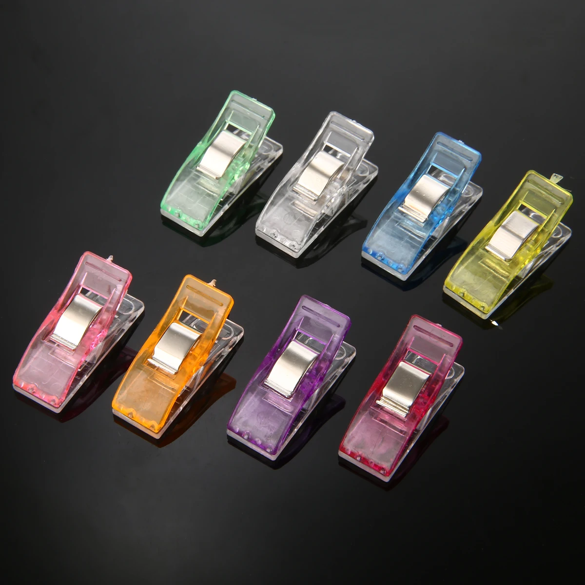 100pcs 2.7*1cm Plastic Sewing Clips Textile Cloth Fabric Holding Clamp Multi-color Home DIY Patchwork Craft Accessories