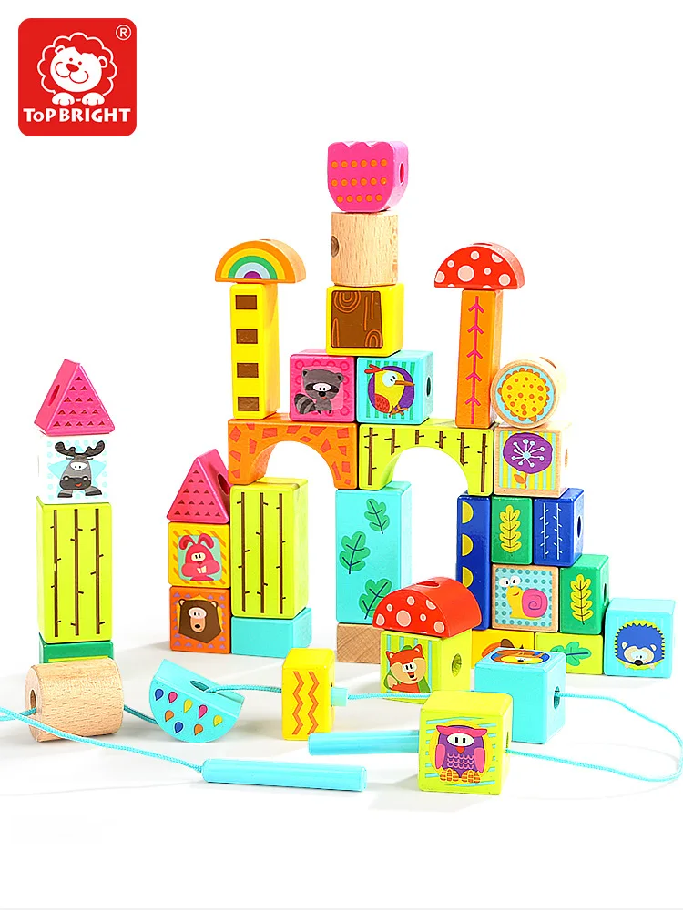 

One Year Old Baby Beads Children Building Blocks Toy 1-2 a Year of Age GIRL'S And BOY'S Educational 1-3 Years Old Wear Beaded Br