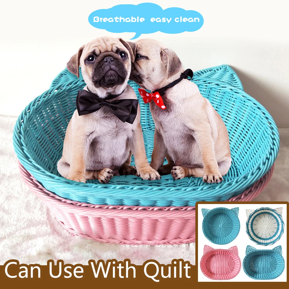 

Round Dog Bed House Soft Vine Weave Dog Cat Kennel Bed Easy Clean Deep Sleep Cat House Health Pet Products Dog Kennel Dog Basket