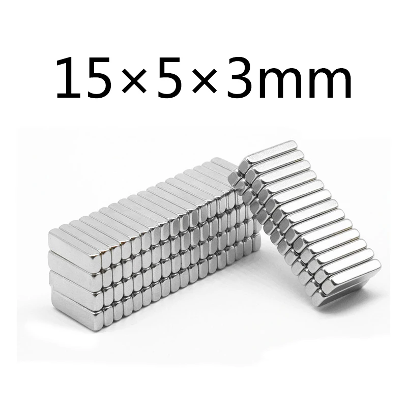

25/50/100 PCS N35 Strong Square NdFeB Rare Earth Magnet 15*5*3 mm Neodymium Magnets 15mm x 5mm x 3mm