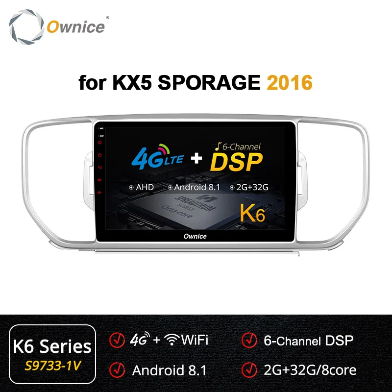 Ownice Android 9,0 8 основной для KIA Sportage 4 KX5 Автомагнитола Навигация DVD плеер 4+ 64 k3 k5 k6 360 панорама DSP 4G SPDIF - Цвет: S9733-1 K6