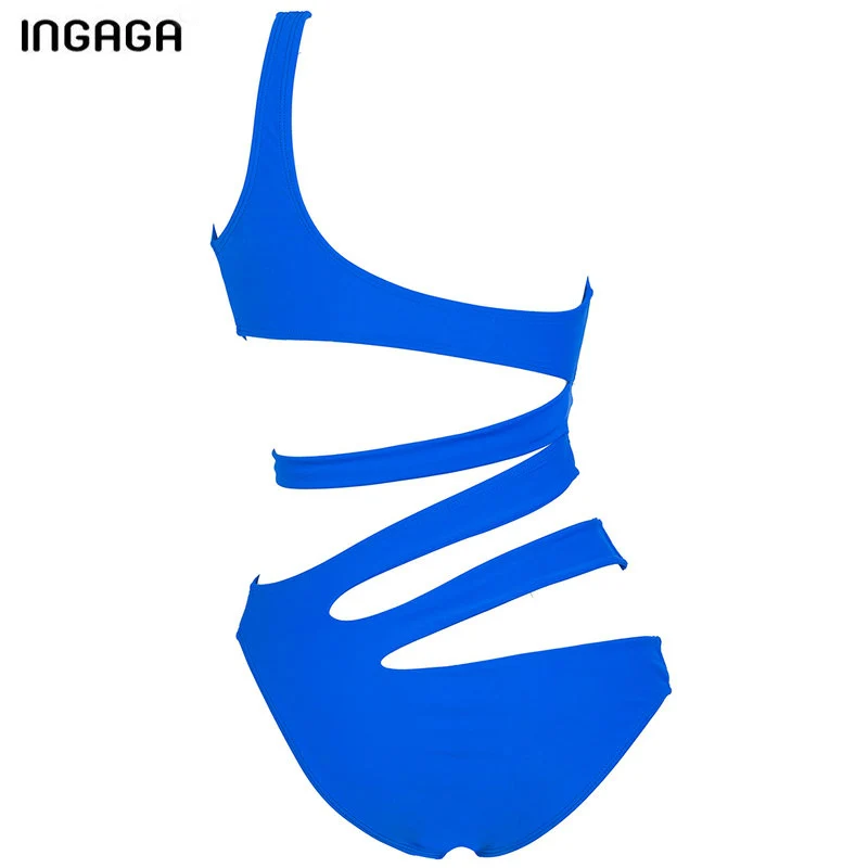 Ingaga 2017 Одна деталь Купальники бинты для малышек Для женщин одно плечо Hollow Cut Out Sexy