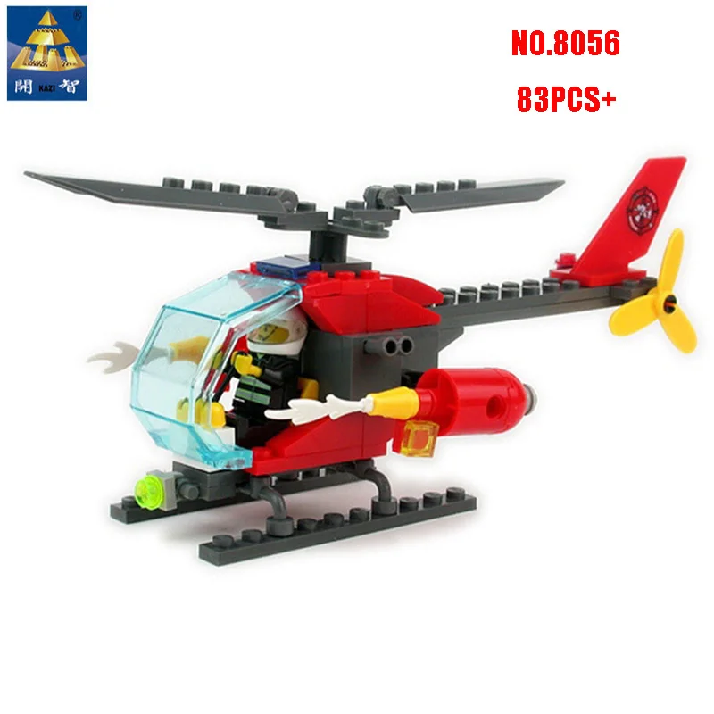 

83pcs Fire Helicopter Model Building Bricks Firefighting Rescue Airplane DIY Assembled Blocks for Kids Creative Toys