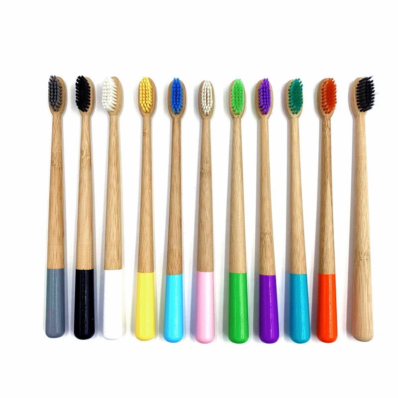 

2PACK Biodegradable Travel Toothbrush Eco Friendly Compostable Bamboo Tooth brush Zero waste Bamboo Natural Toothbrush