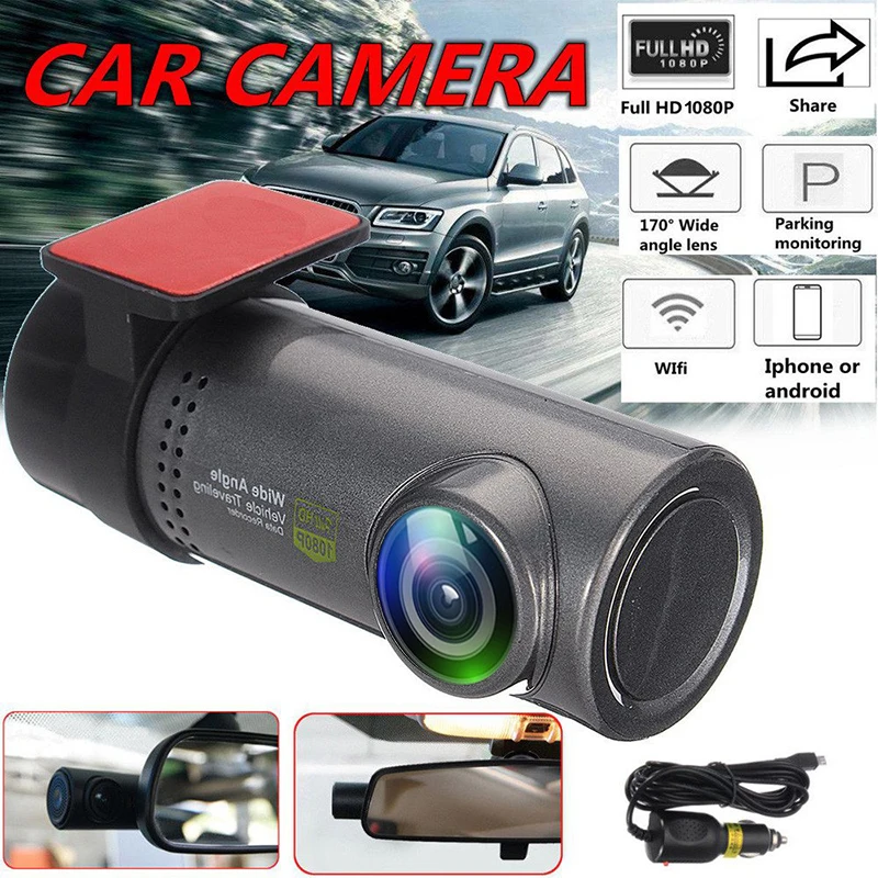 Умный Автомобильный видеорегистратор с циклической записью WIFI широкоугольный