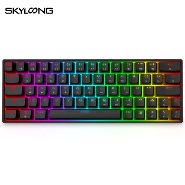 SKYLOONG GK64 Мини Портативная 60% игровая механическая клавиатура оптика Горячая