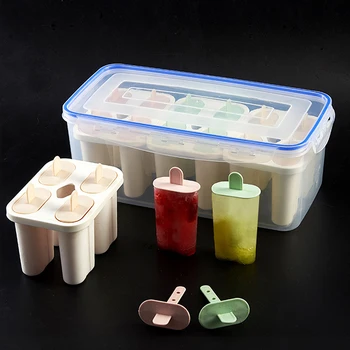 

2020 New 12 Ice Cream Molds Home Ice Cream Mold Boxed With Lid Seal Homemade Quick-Frozen Non-Toxic Ice Box